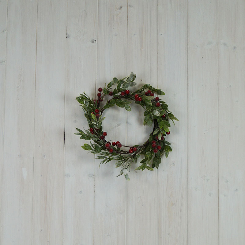Red Frosted Berry Foliage Wreath detail page